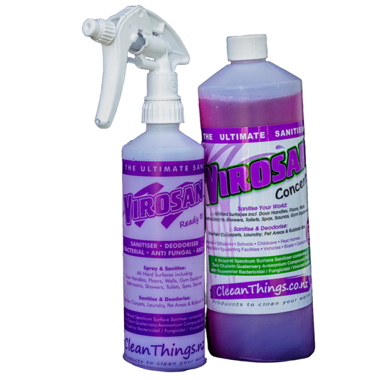 Virosan ready to use Spray Bottle & Virosan Sanitiser Deodouriser Concentrate 1 ltr so you can refill spray bottle 124 times