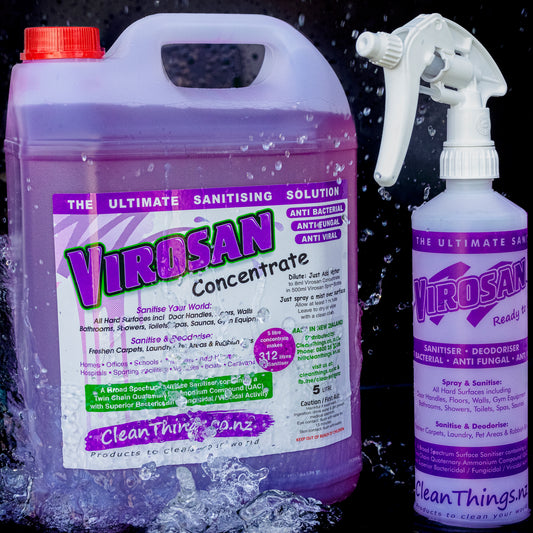Virosan Sanitiser Deodouriser Concentrate 5 ltr makes 312 ltrs plus a spray bottle you can refill over & over again 625 times