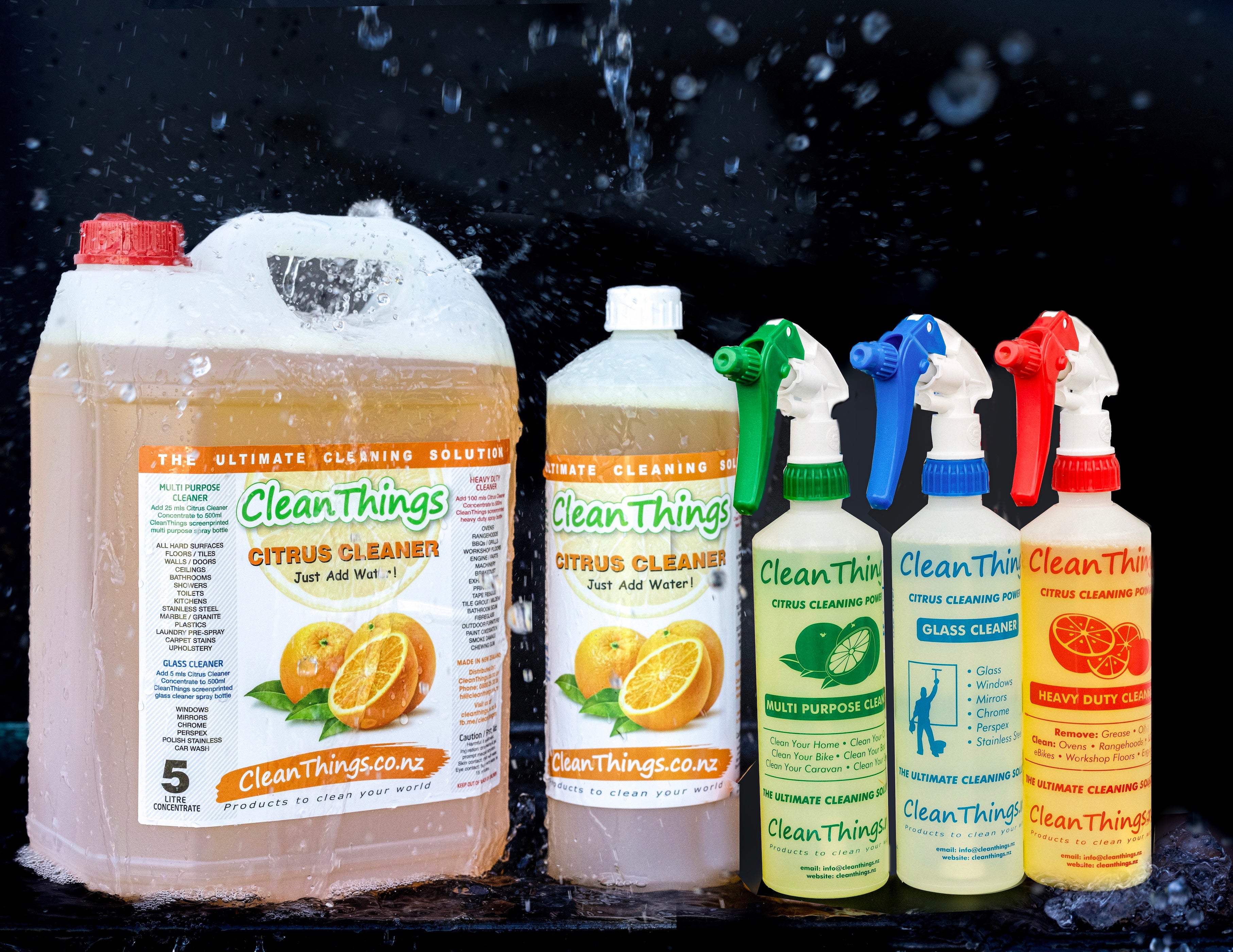 One cleaning product can clean almost anything.  Your spray and wipe, glass cleaner, laundry pre-spray, carpet and upholstery stain remover and the list goes on. Multi purpose and multi surface citrus cleaner. Feel empowered to stop buying yet another spray bottle of cleaning stuff from the supermarket!