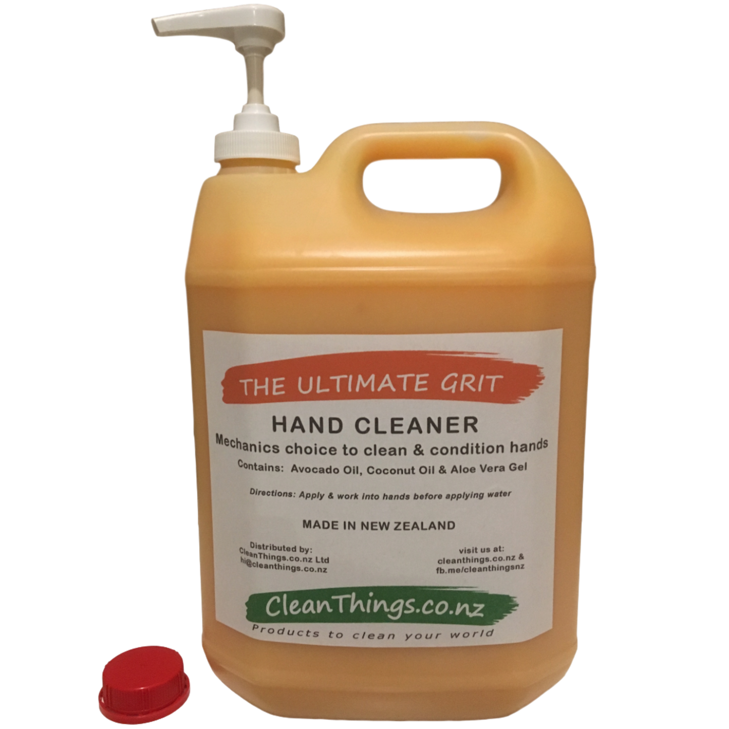 The Ultimate Grit Hand Cleaner Citrus 5 ltr with Hand pump dispenser contains ingredients to clean & condition your hands