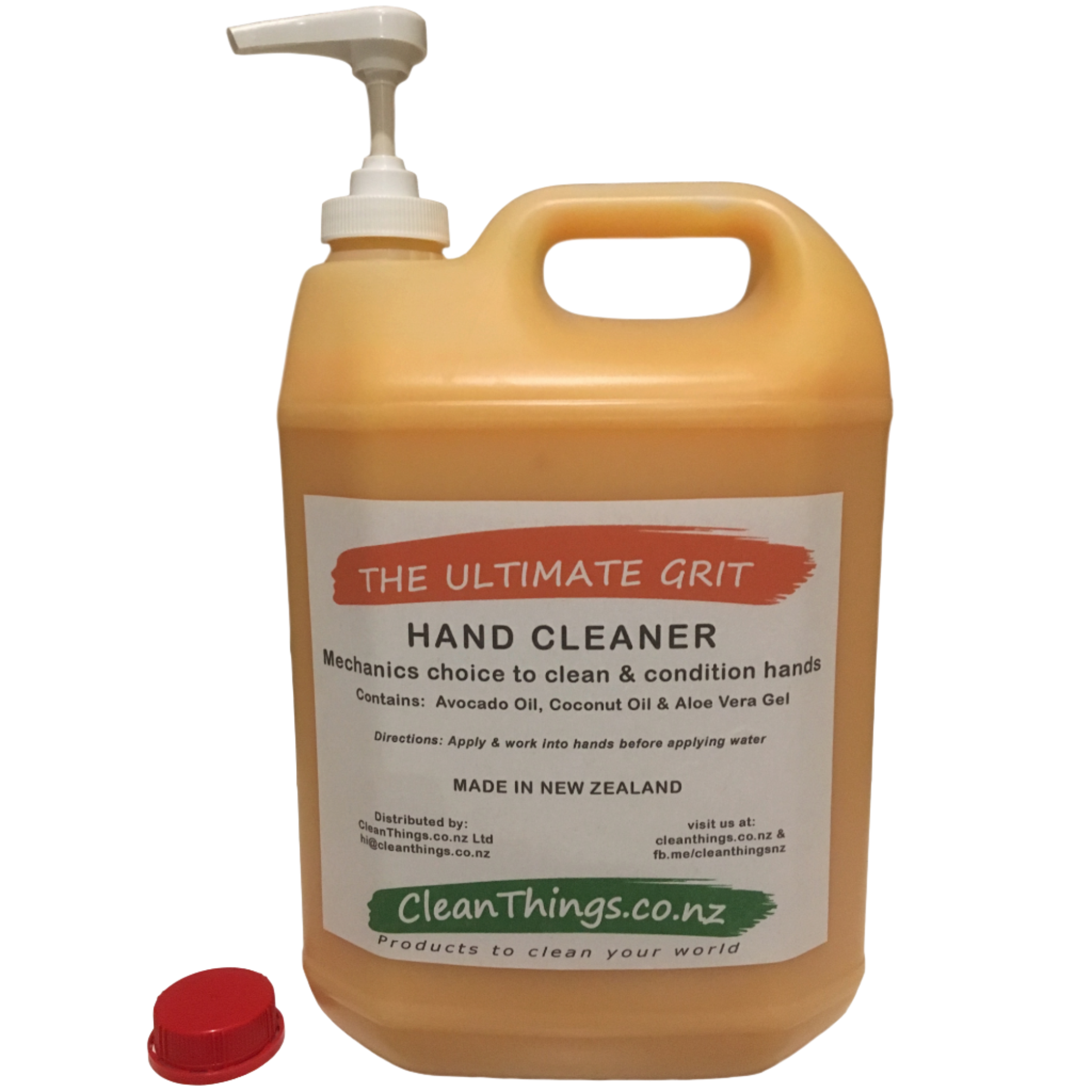 The Ultimate Grit Hand Cleaner Citrus 5 ltr with Hand pump dispenser contains ingredients to clean & condition your hands
