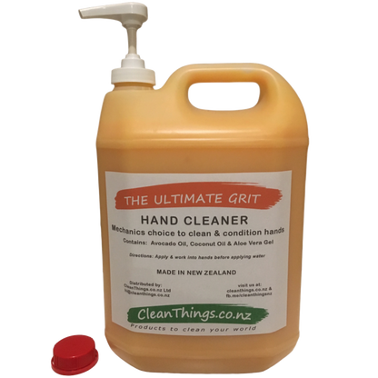 The Ultimate Grit Hand Cleaner Citrus 5 ltr with Hand pump dispenser contains ingredients to clean & condition your hands