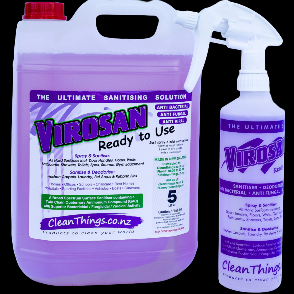 Virosan Sanitiser Deodouriser 5 ltrs ready-to-use + 500ml Virosan Sanitiser Deodouriser spray bottle you can refill 10 times