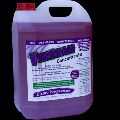 Virosan Sanitiser Deodouriser Concentrate 5 ltrs makes 312 ltrs Sanitise all hard surfaces laundry Deodourise kill bad smells