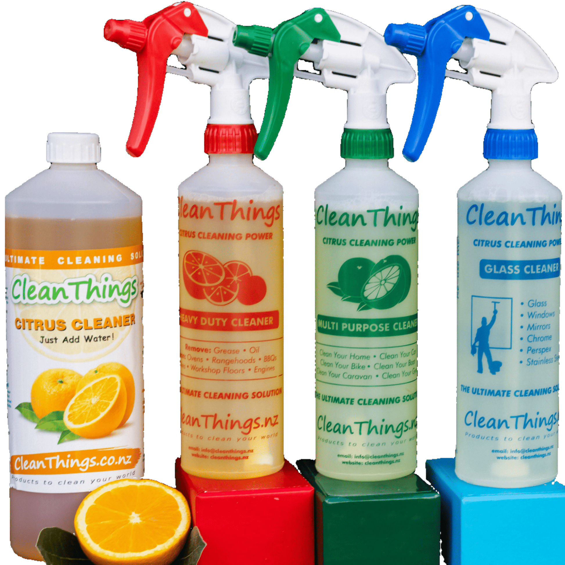 All Purpose Citrus Cleaner Concentrate 1 litre + set of 3 Refillable Spray Bottles - Cleaning Product - Clean Things