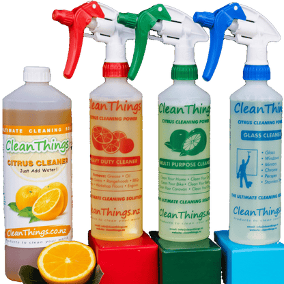 All Purpose Citrus Cleaner Concentrate 1 litre + set of 3 Refillable Spray Bottles - Cleaning Product - Clean Things