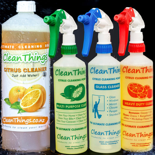 All Purpose Citrus Cleaner Concentrate 1 litre + set of 3 Refillable Spray Bottles - Cleaning Product - Clean Things