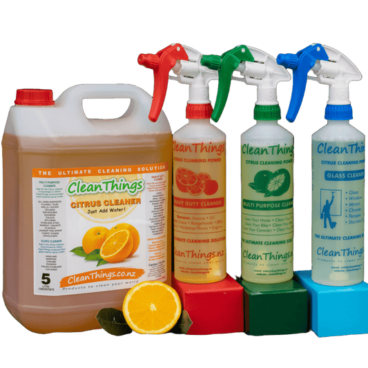 All Purpose Citrus Cleaner Concentrate 5 ltr + set of 3 Reusable Spray Bottles - Cleaning Product - Clean Things