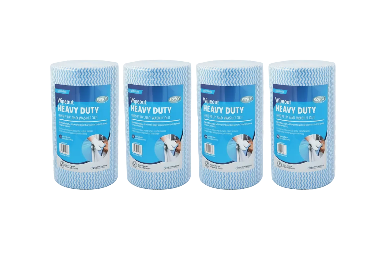 Blue Sorb-X Wipeout Heavy Duty Rolls. Quantity 4 