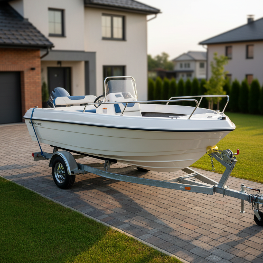 Clean small trailer boat