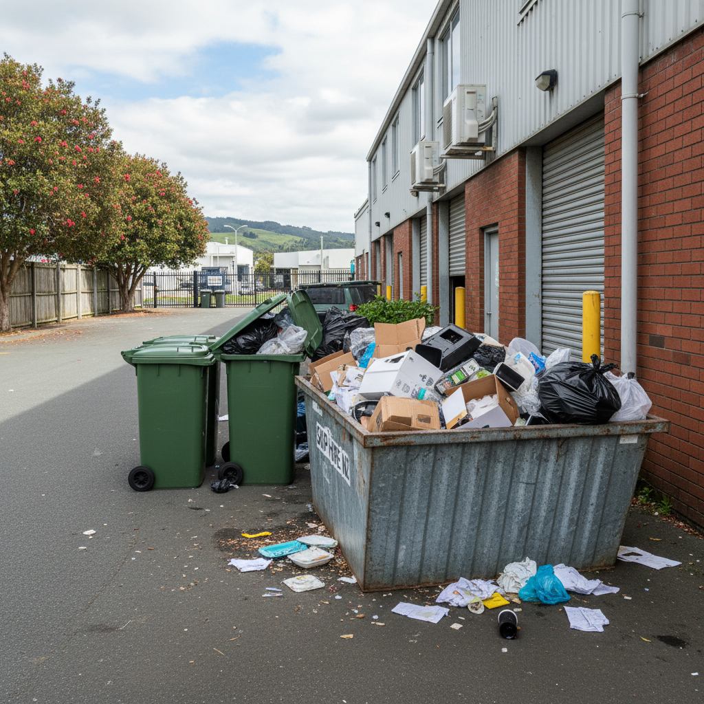Commercial skip bin and wheelie bin
