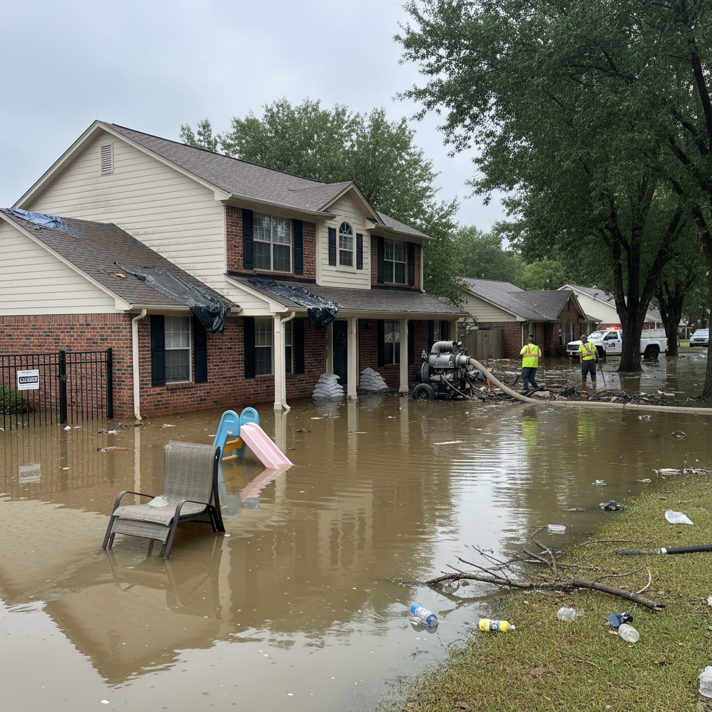 Exterior flood damage
