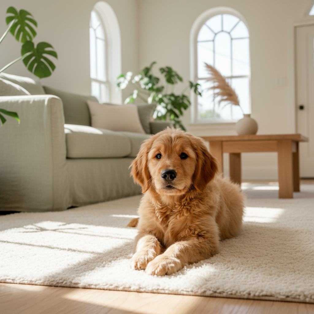 Pet with clean carpet