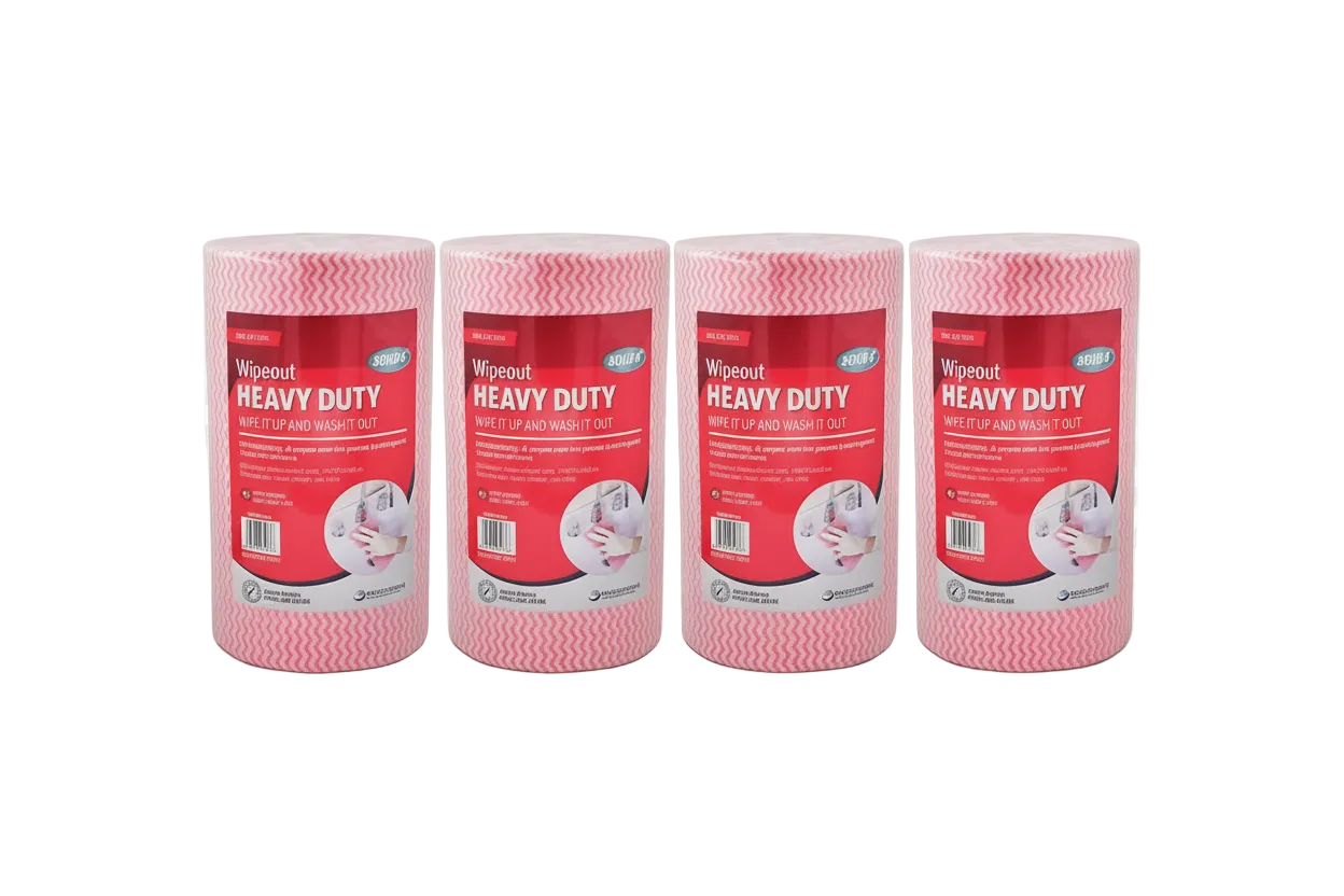 Red Sorb-X Wipeout Heavy Duty Rolls. Quantity 4 