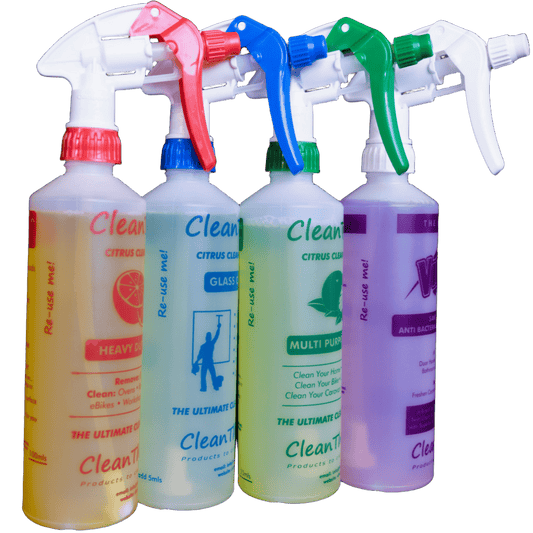 Spray Bottles (set of 4): Heavy Duty Cleaner + Glass Cleaner + Multi Purpose Cleaner + Virosan Sanitiser De - Odouriser - Cleaning Product - Clean Things