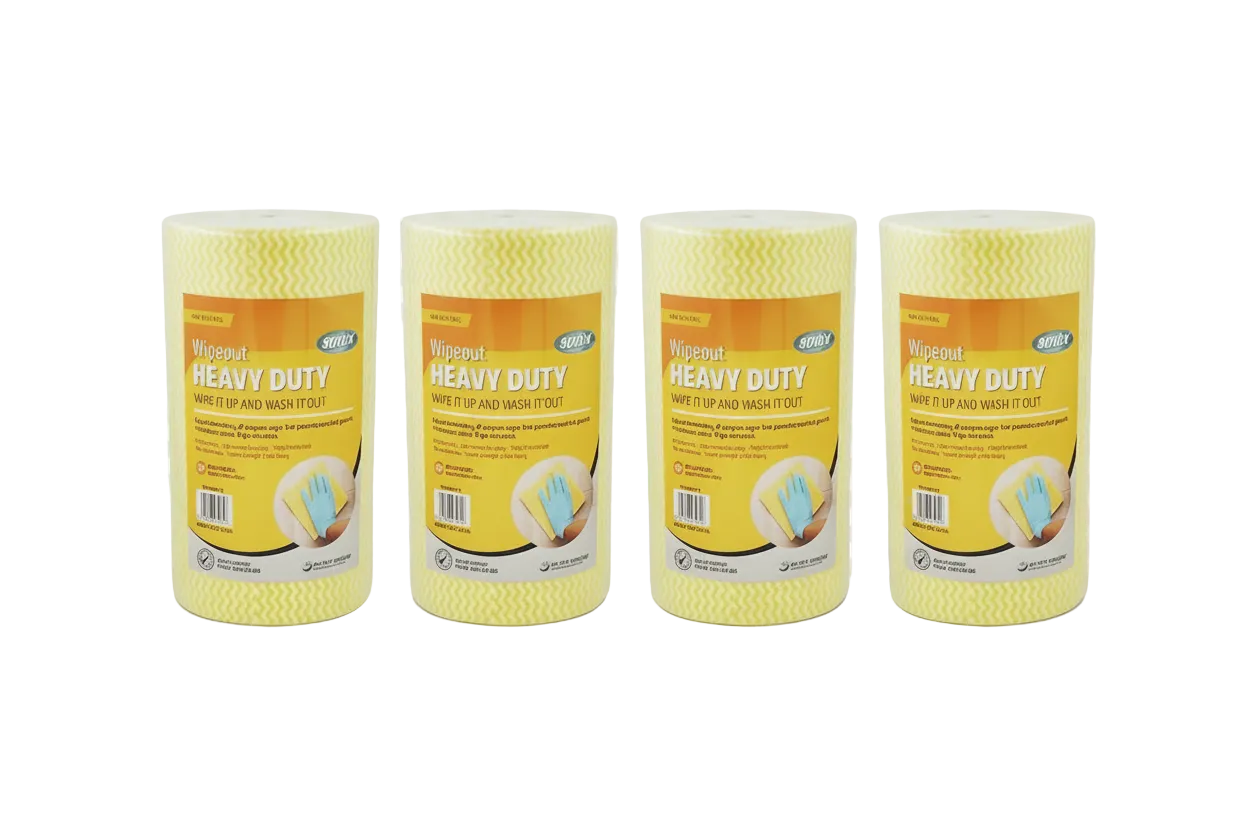 Yellow Sorb-X Wipeout Heavy Duty Rolls. Quantity 4